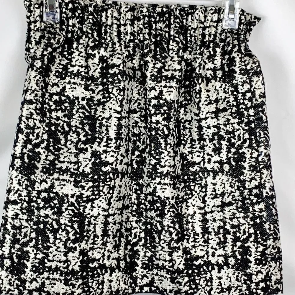 J.Crew Factory Jacquard silver & black mini skirt